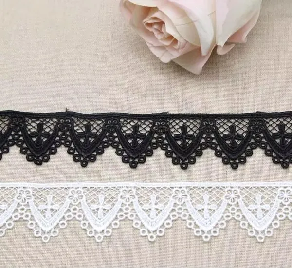 Width:3.5cm (1.4 Inch) Vintage Water Soluble Lace Embroidered Mesh Lace for Garment Trimming Lace for DIY(ss-639)