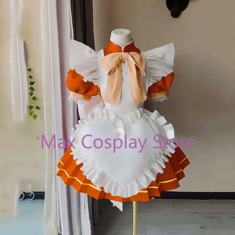 wby2 Cos Anime Fuon Purin Cosplay Costume Cute Orange Maid Dress Activity Party Role Play Clothing Custom-Make