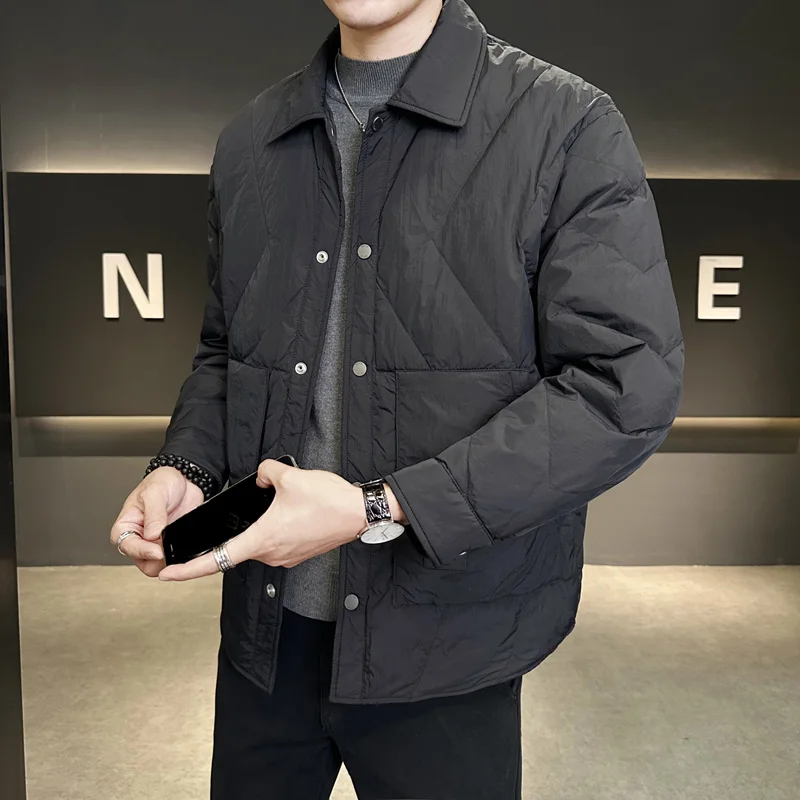 

Lightweight Padded Jaet Men's Winter Casual Faion Warm Trendy Collar ort Sle Outerwear Youth ular Nylon Fabric