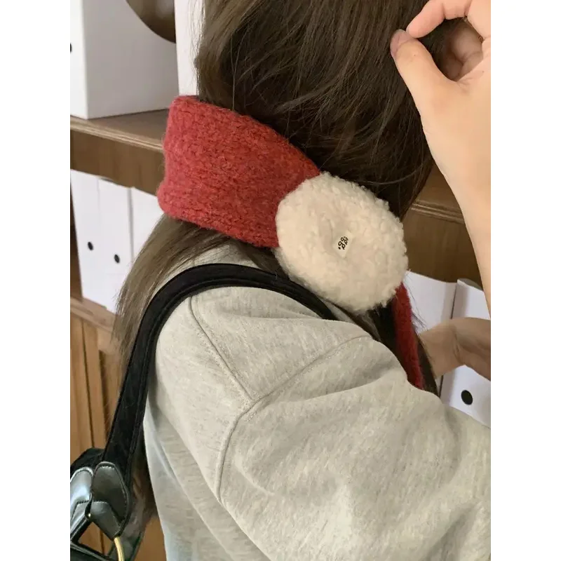 ที่ปิดหูขนปุยสีสันสไตล์เกาหลีสำหรับผู้หญิง ป้องกันหูจากความหนาวในฤดูหนาว เหมาะสำหรับขี่จักรยาน มีเชือกผูก ปิดหูได้ ที่คาดผมอุ่นๆ