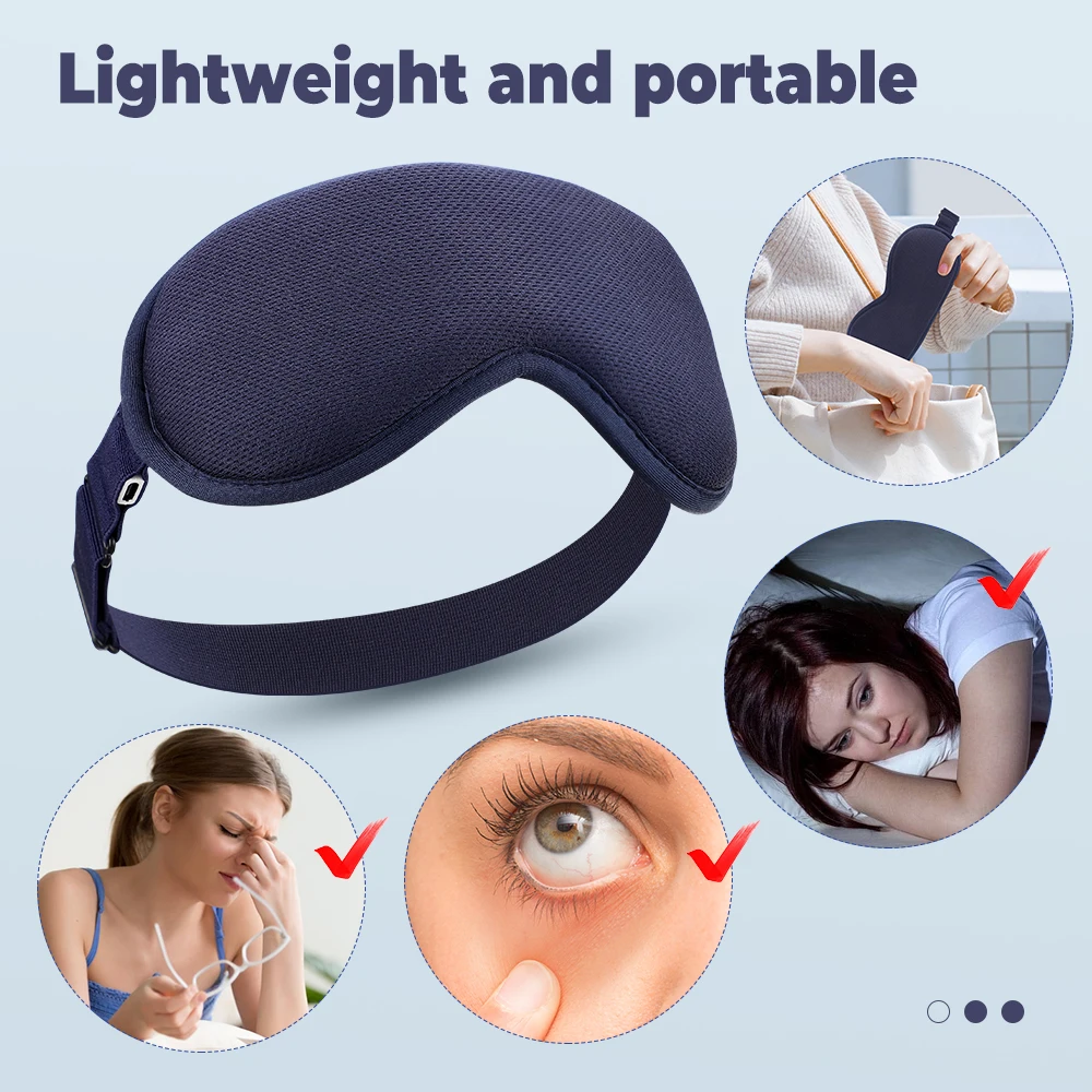 3-level Heated Eye Mask 6-level Vibration Electric Steam Eye Mask 3D Massage Constant Temperature Smart Timing Sleep Shading