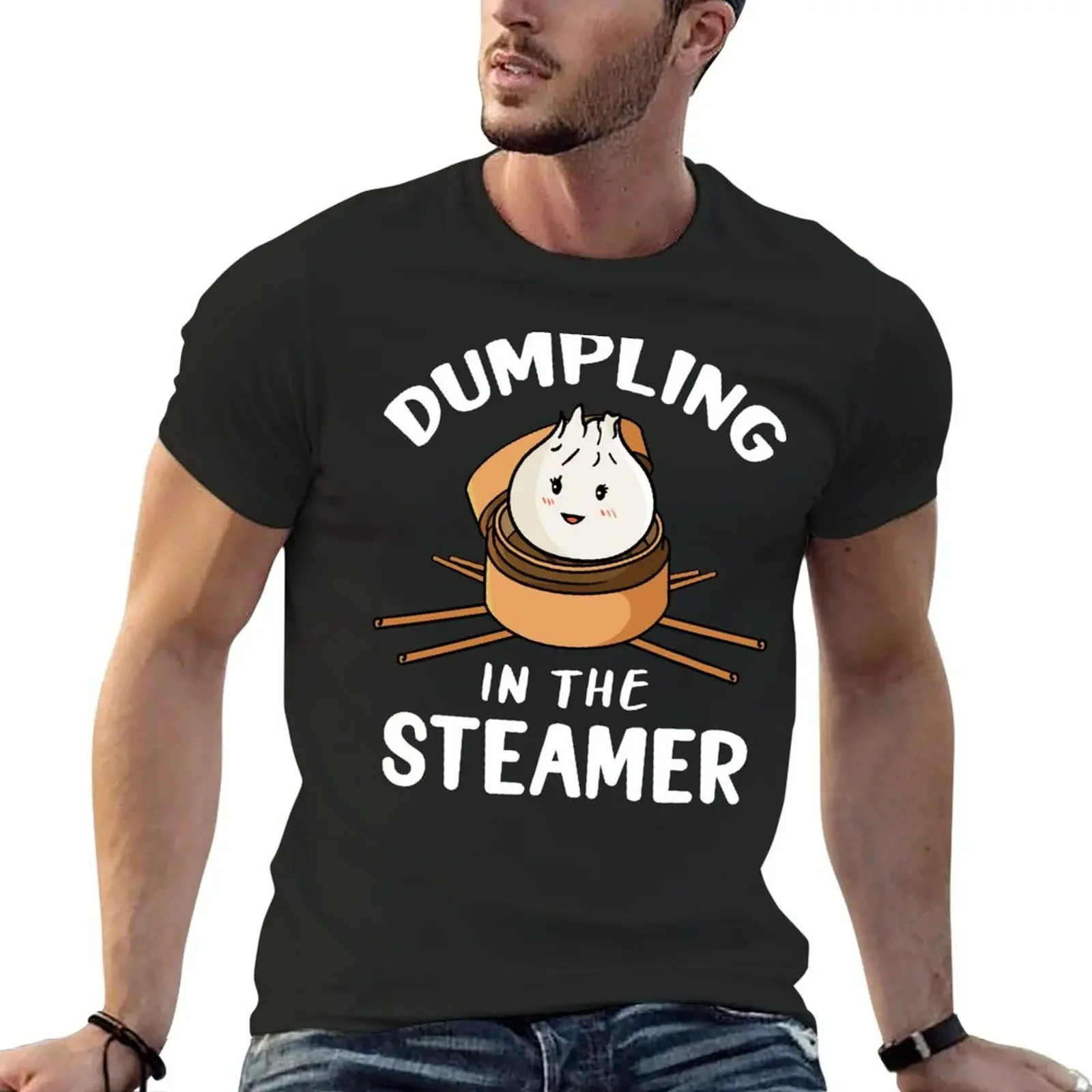 Dumpling in the basket T-Shirt plus sizes graphics mens graphic t-shirts hip hop