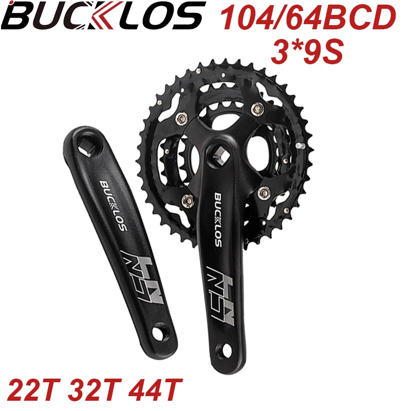 

BUCKLOS MTB Crankset Square Hole Crank 2*10S 3*9S 3*10S 104/64BCD Mountain Bike Crankset 170mm Bike 20S 27S 30S Crank Set