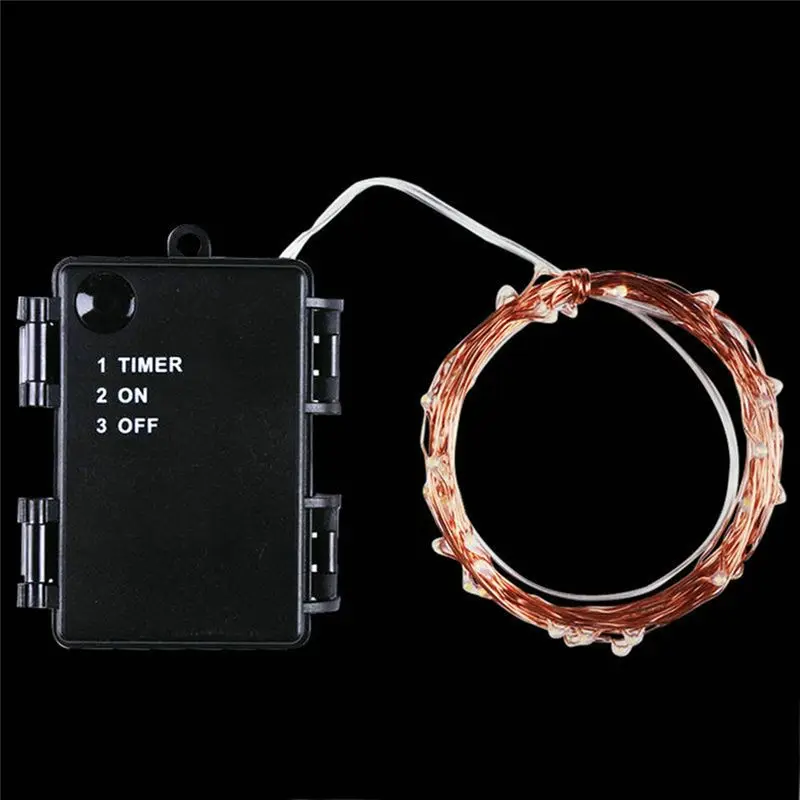 A64P-2PCS 10M 100-Lights (Four Colors) LED Light Strip 4.5V 3 X AA Batteries Waterproof Battery Holder Case With On/Off