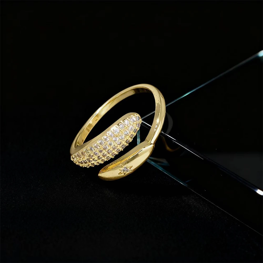 أفضل بيع الهيب هوب الزركون مطلي الحد الأدنى الأزياء المفتوحة الدائري مجوهرات للجنسين التبعي #2