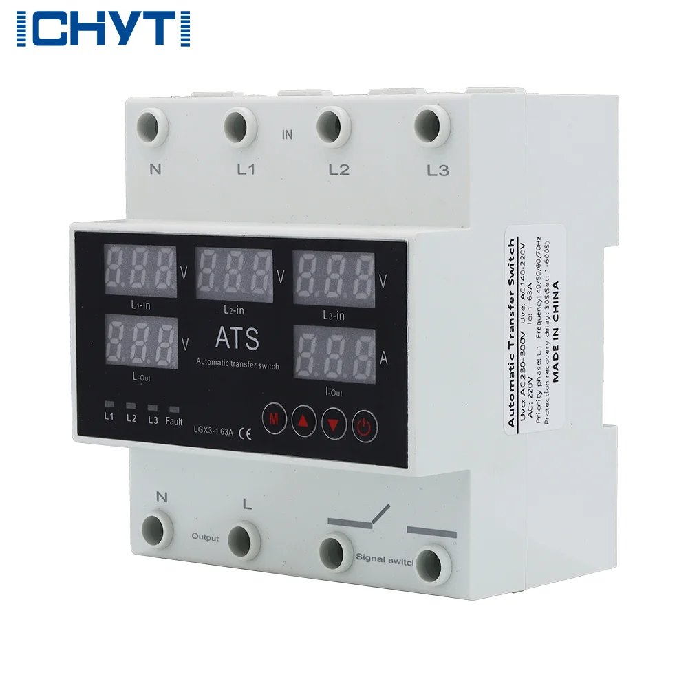 2 قطعة CHYT 3 المرحلة 3P + N Din السكك الحديدية الفولتميتر مقياس التيار الكهربائي قابل للتعديل أكثر وتحت الجهد الحد الحالي حماية رصد المرحلات Prot #1