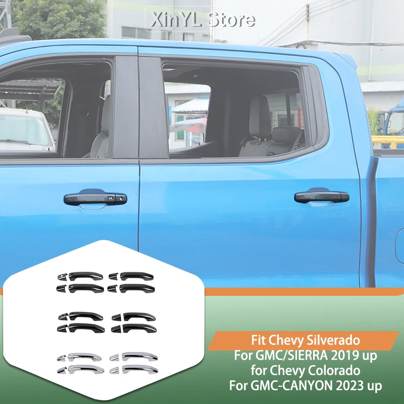 

Автомобильные дверные ручки из АБС-пластика, декоративные наклейки для Chevy Silverado/GMC/SIERRA для Chevy Colorado/GMC-CANYON, аксессуары