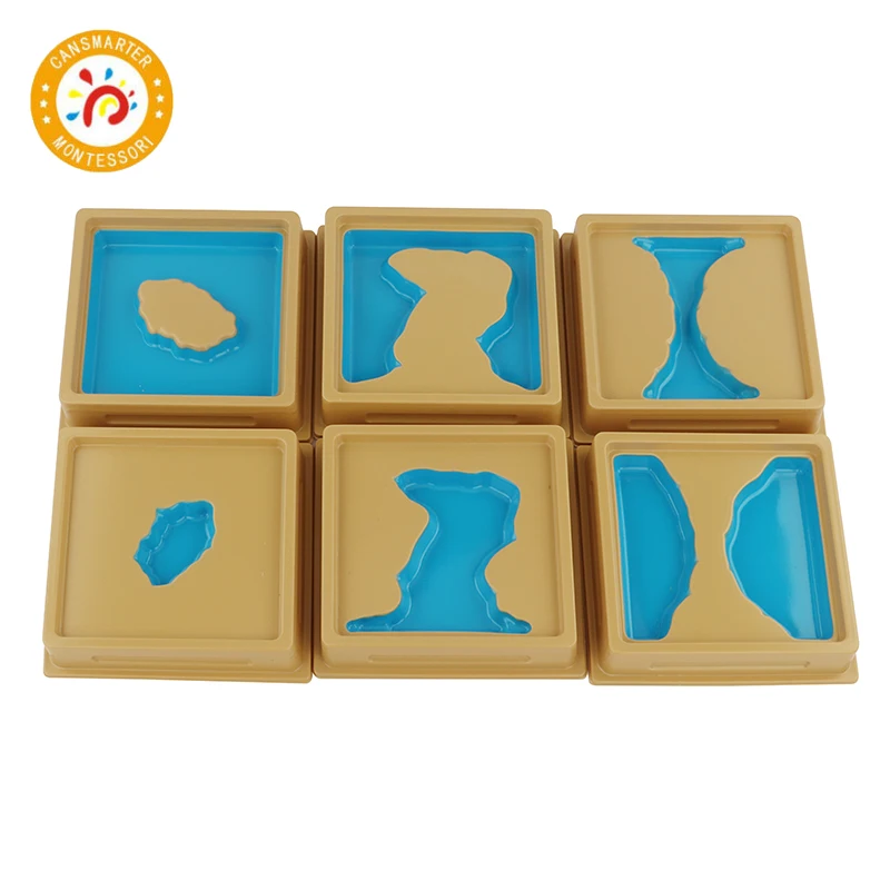 

Montessori Baby Toys Learning Materials Geography Land Water Form Tray Knowledge of the World Teaching Aids Early Education Toys