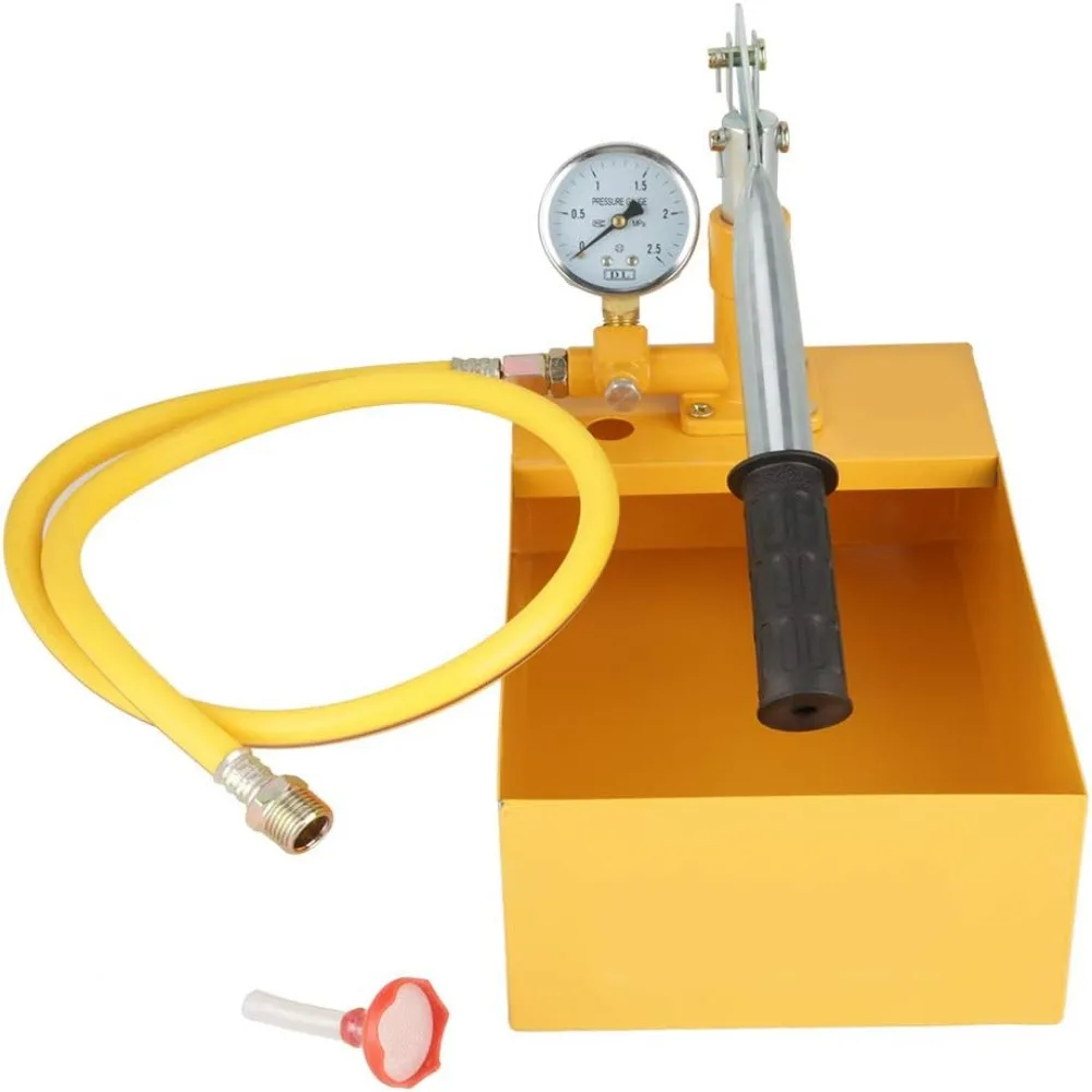 2.5MPa Hydraulic Pressure Test Pump 25KG 13ml/Time Pipeline Tester Tool Yellow With Gauge Hydrostatic Test Pump For Pipes