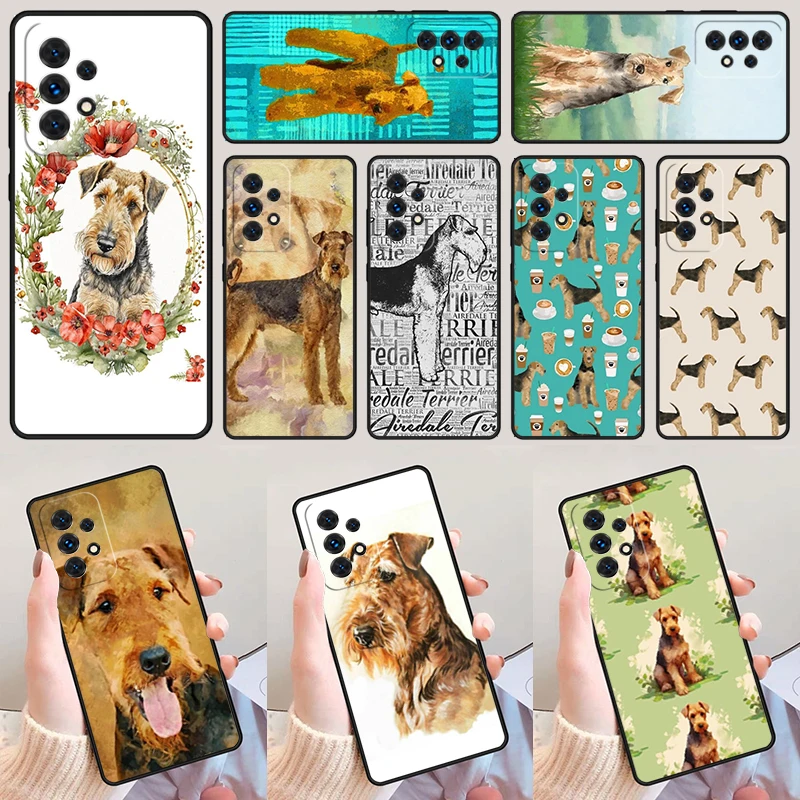 Airedale Terrier Dog For Samsung Galaxy A52 A72 A73 A20e A21S A50 A70 A11 A12 A42 A31 A40 A51 A71 A32 A80 A91 Phone Case Cover