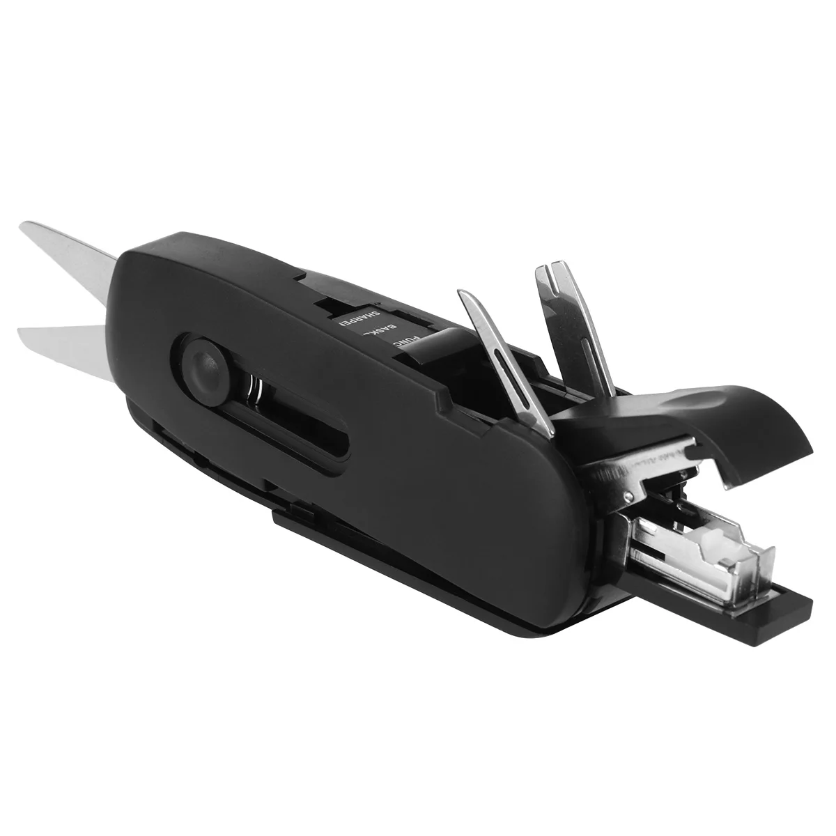 

Multifunctional Stationery Set Black Portable Pocket Size Tool Kit For Camping Travel Office School Student Supplies