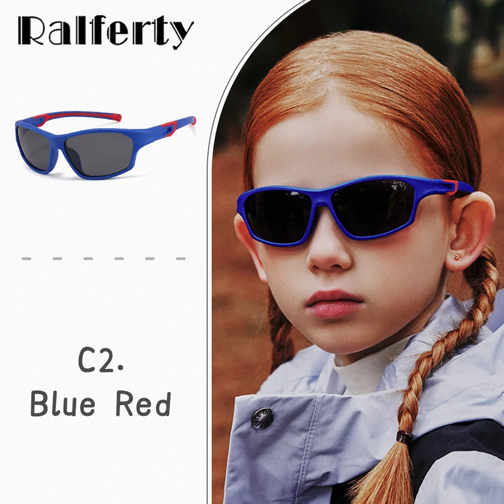 Ralferty Flexible Sport Kids Sunglasses Polarized UV400 Sun Glasses Child Girl Boys Shades Outdoor Goggles Eyepieces 2024 Oculos