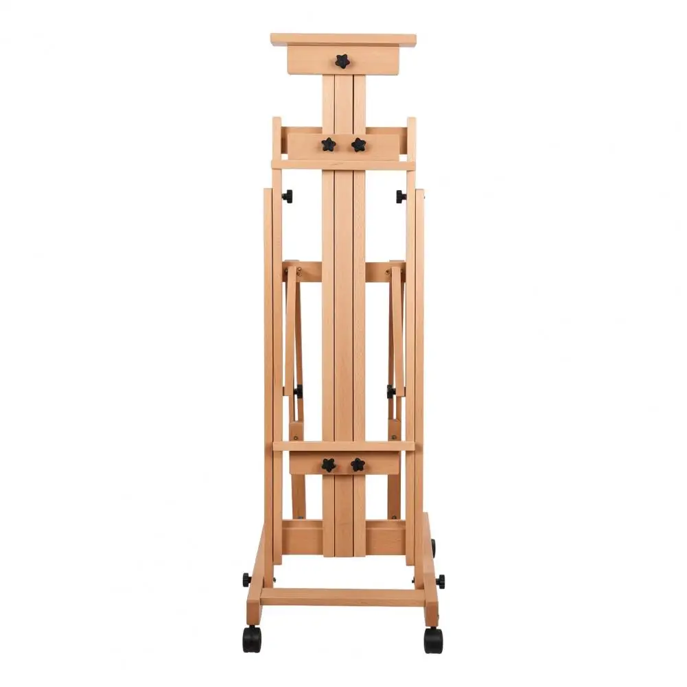 H Frame Easel, Multi-Function Studio Easel, Solid Beech Wood Easel, Height Adjustable Painting Canvas Holder Stand,Tilts Flat Ar