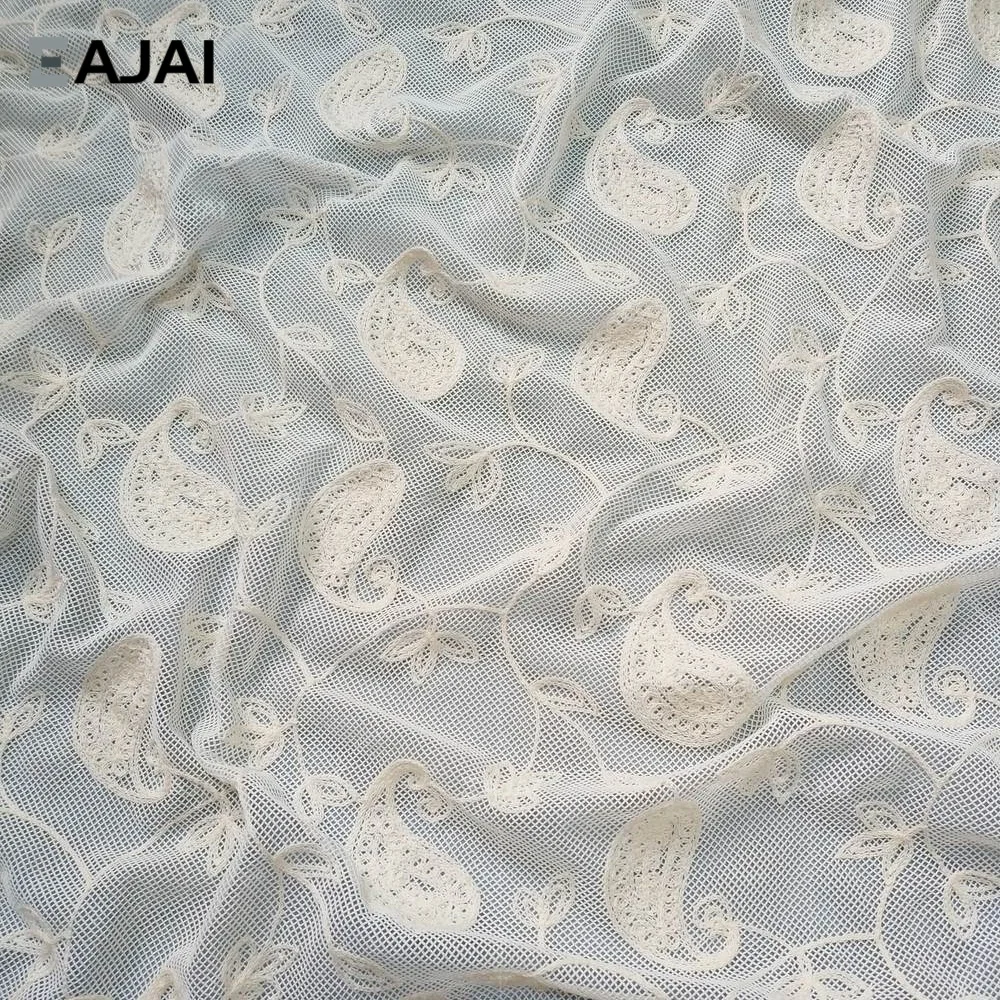

Lace Trim Fabric Embroidered Paisley Openwork Mesh Cloth Material for DIY Wedding Dress Sewing Craft Supplies Christmas