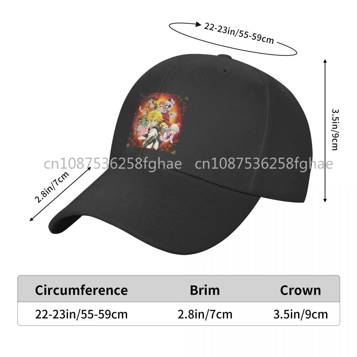 Seven Deadly Sins Baseball Cap For Men Cotton Hats Adjustable Hat Fashion Casual Cap Truck Driver Hat