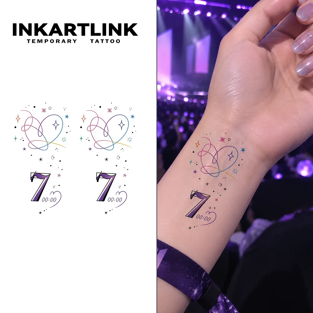 INKERTLINK 1PC Love Bean Love Support Decoration Sticker Waterproof Sticker Lasts for About 15 Days, Essential for Parties