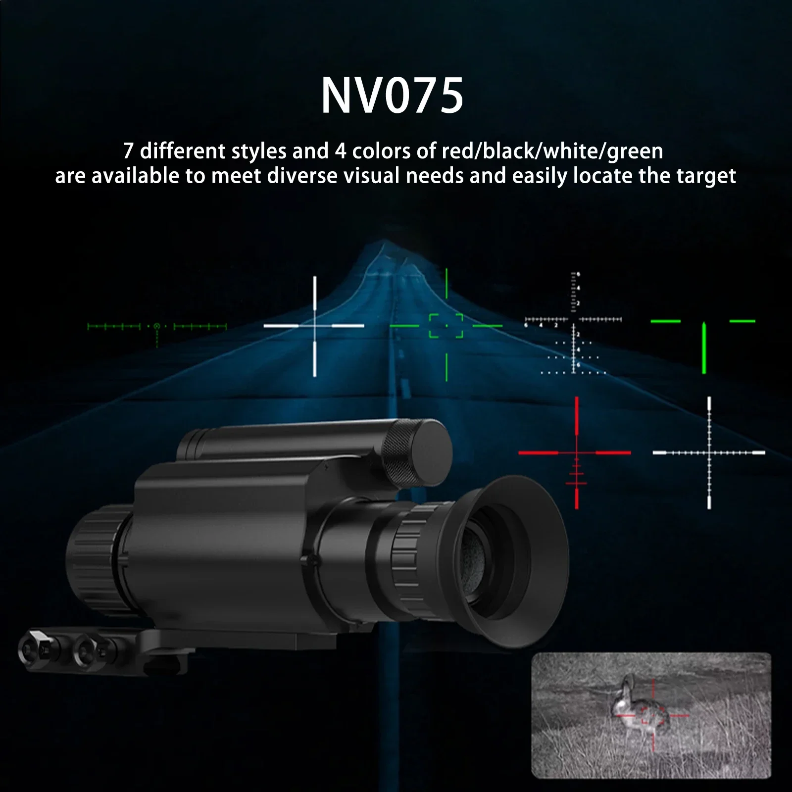 NV075 Digital Night Vision Monocular 850nm Infrared 1080P Video Camera Multiple Optics Lens Crosshair Hunting Night Sight Scope