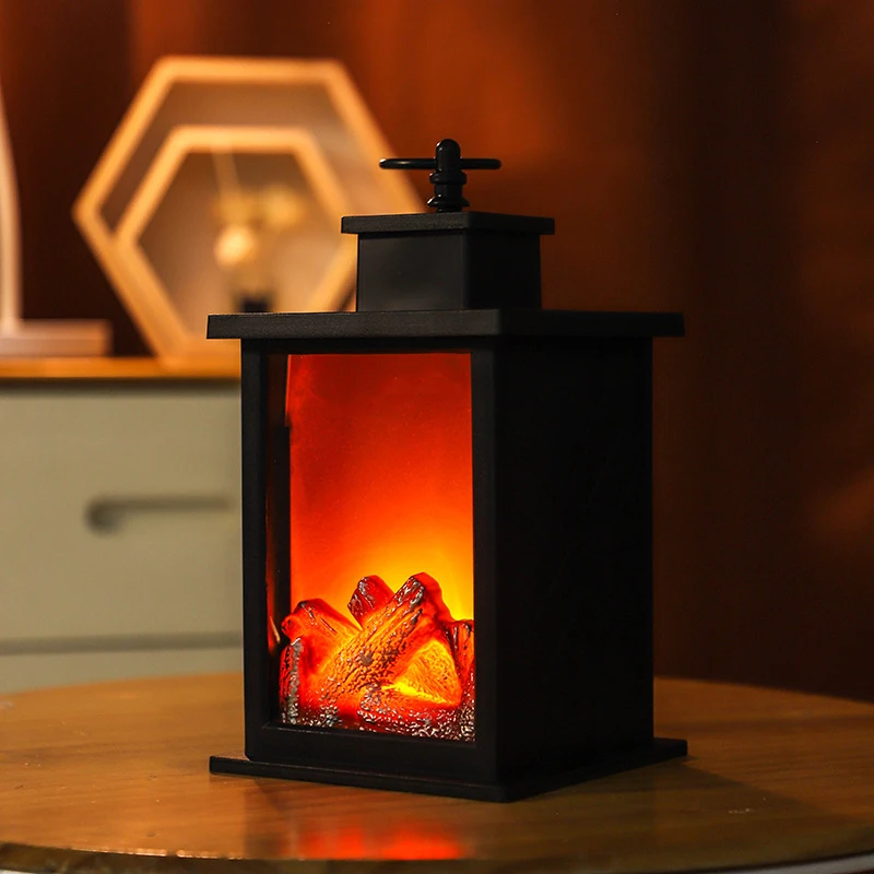 LED Fireplace Lights, Charcoal Style Decorative Table Lamp, Flame Lighting for Winter Christmas Holiday Gift Party Home Decor