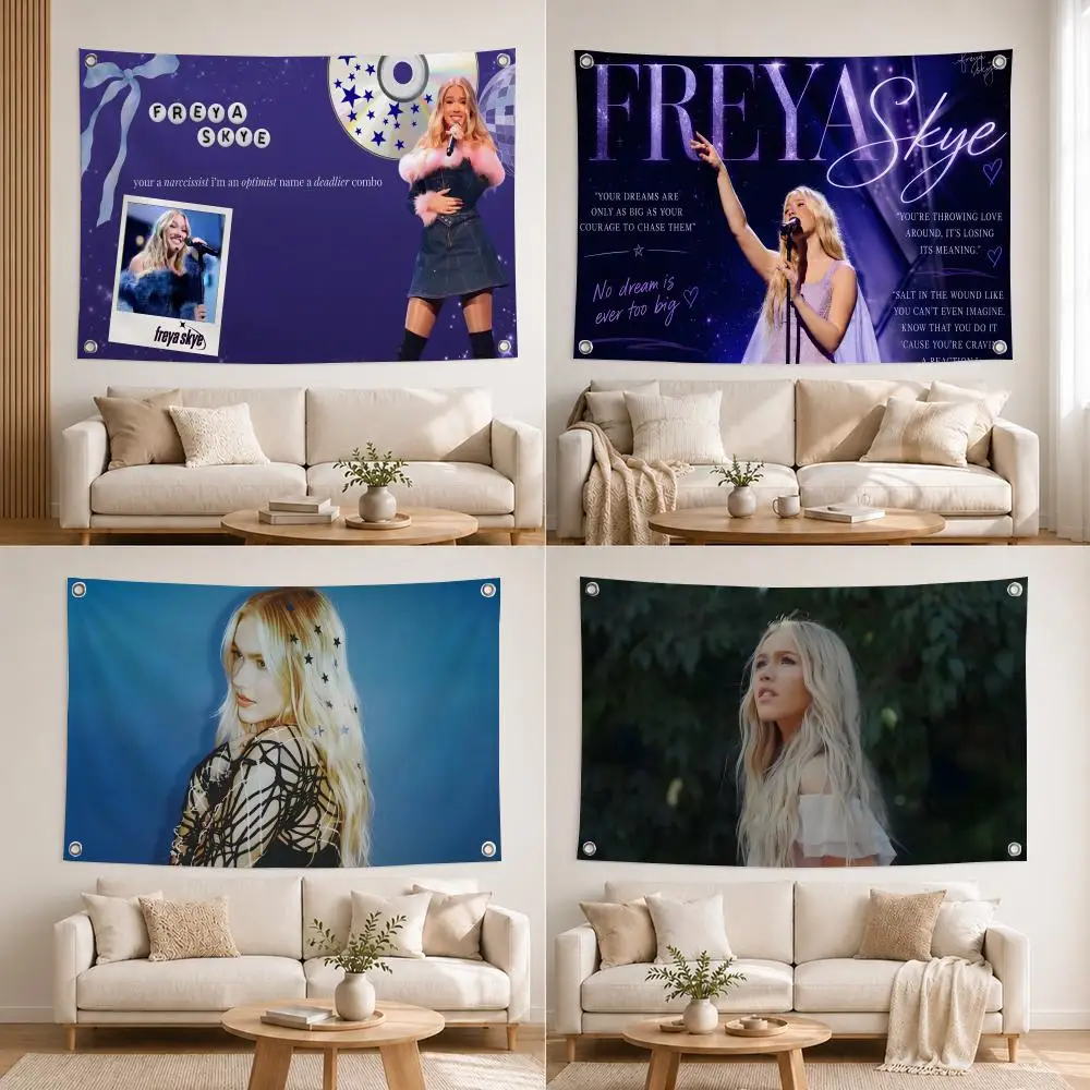 Singer Freya Skye Flags Home Yard & Garden Decor Banner - Indoor Outdoor Wall Hanging Flag