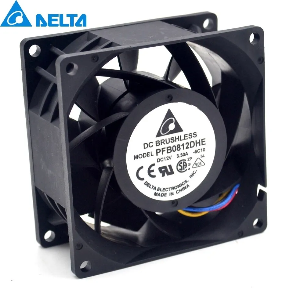 

New 8CM 80mm high speed automotive supercharger conversion 3.3A 12v PFB0812DHE cooling fan violence 80 * 80 * 38mm for Delta