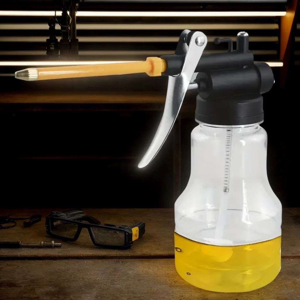 250ml Transparent Plastic Oil Can - High-Pressure Lubrication Pump for Machines & Grease Applications