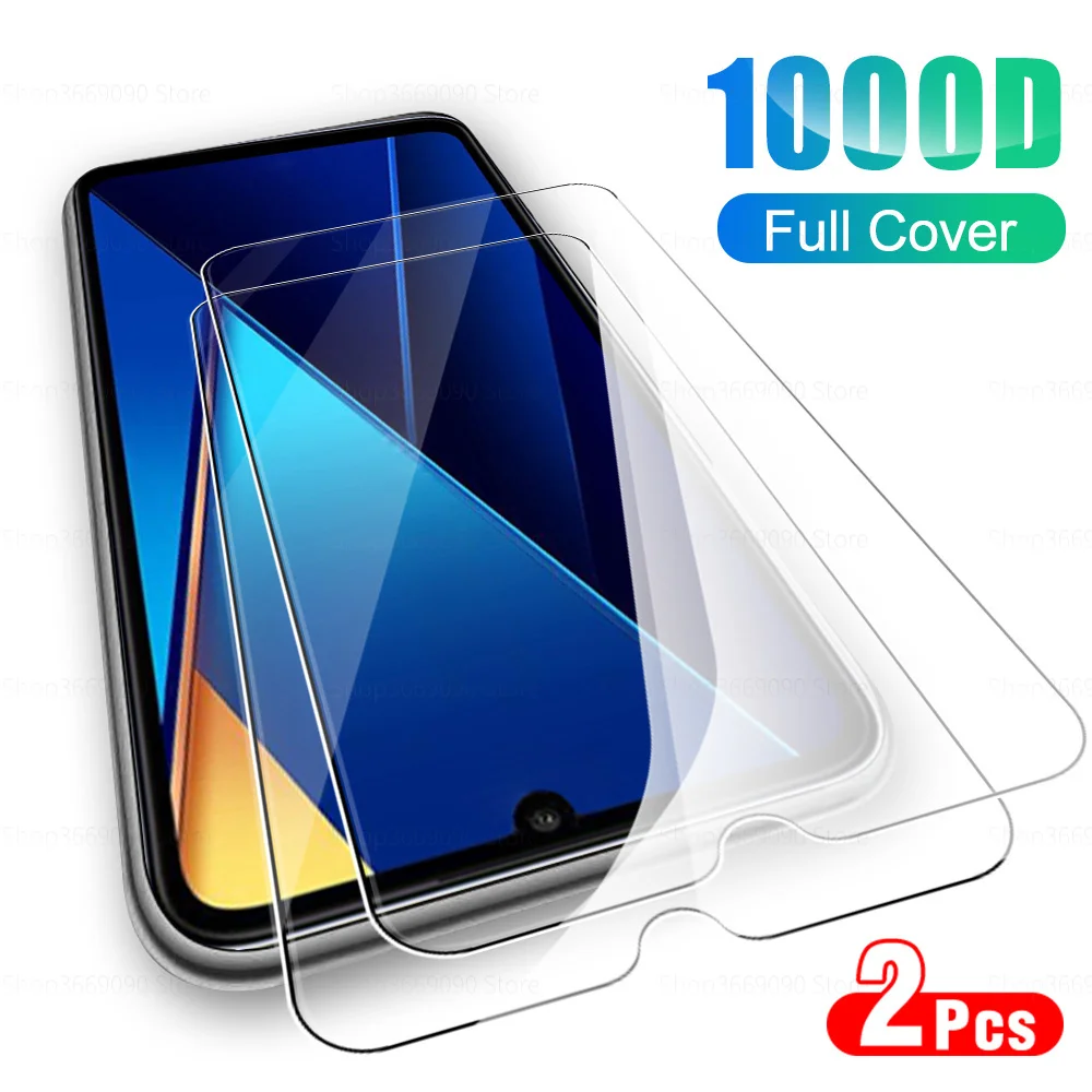 2PCS HD Tempered Glass Case For Xiaomi C65 Screen Protector Pocophone Poco C 65 65C 6.74 Inches Phone Protective Film Cover