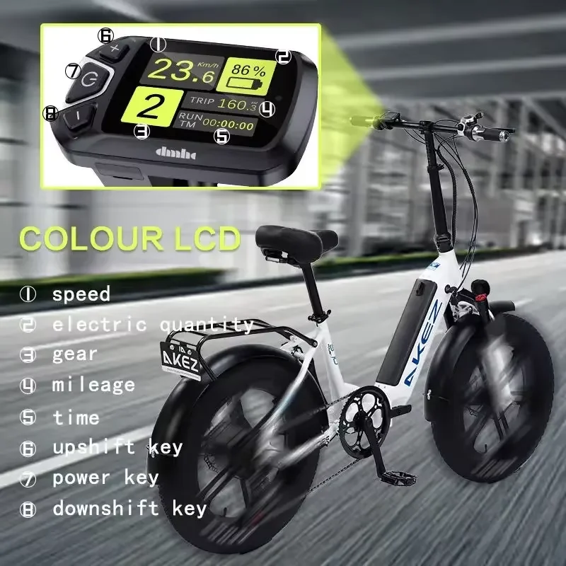 

AKEZ 500W 48V Электрический складной велосипед для взрослых из алюминиевого сплава, женский 20-дюймовый высокоскоростной 20*4.0 Fat Tire Snow Электрический велосипед для электровелосипеда