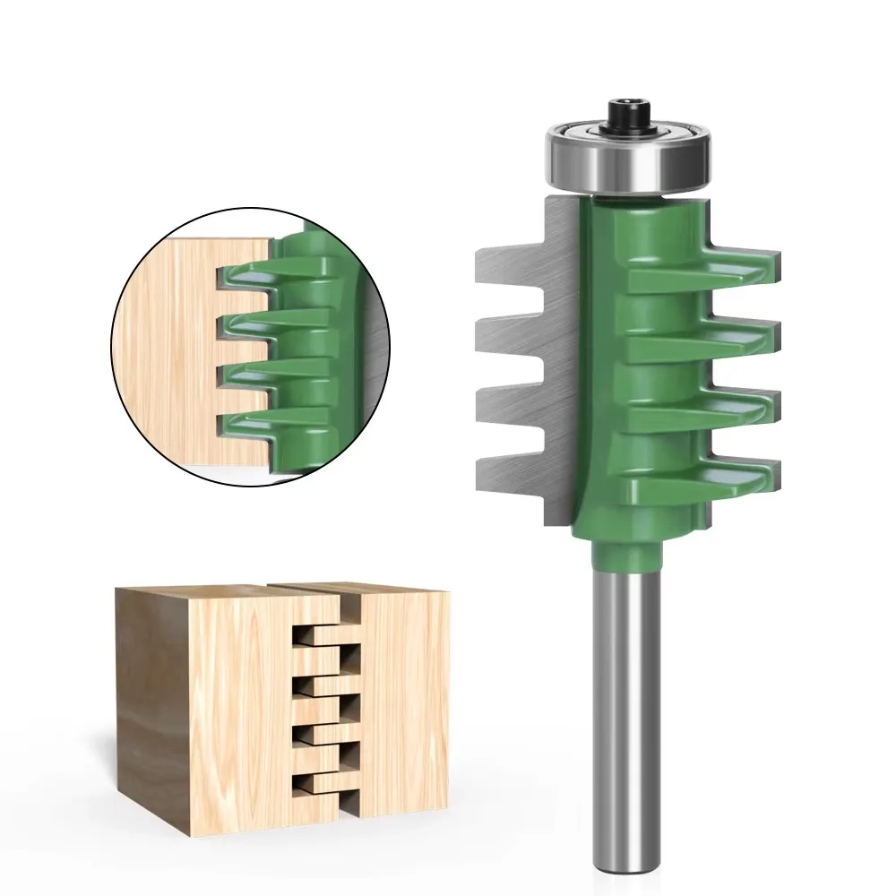 

1PC 8MM Shank Milling Cutter Wood Carving Wood Router Bits Finger Joint Glue Milling Cutter for Wood Tenon Woodwork Cone Tenon