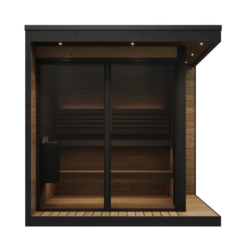 Outdoor SaunaModern Luxury Outdoor Sauna Cabin Canadian Hemlock/Spruce/Red Cedar Wooden Sauna Room For Garden