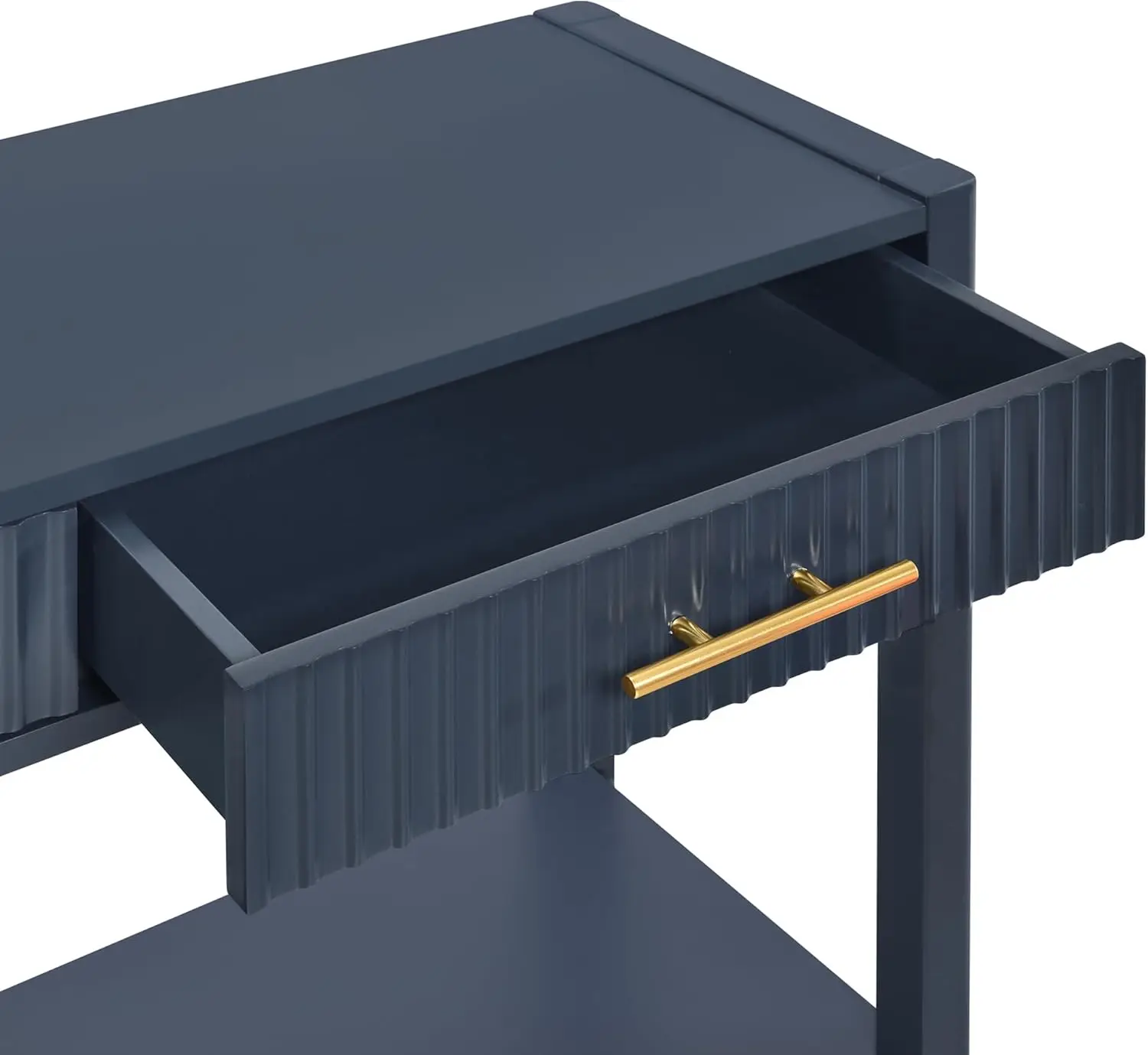 Modern Long Entryway Console Table with 3 Storage Drawers and Lower Shelf