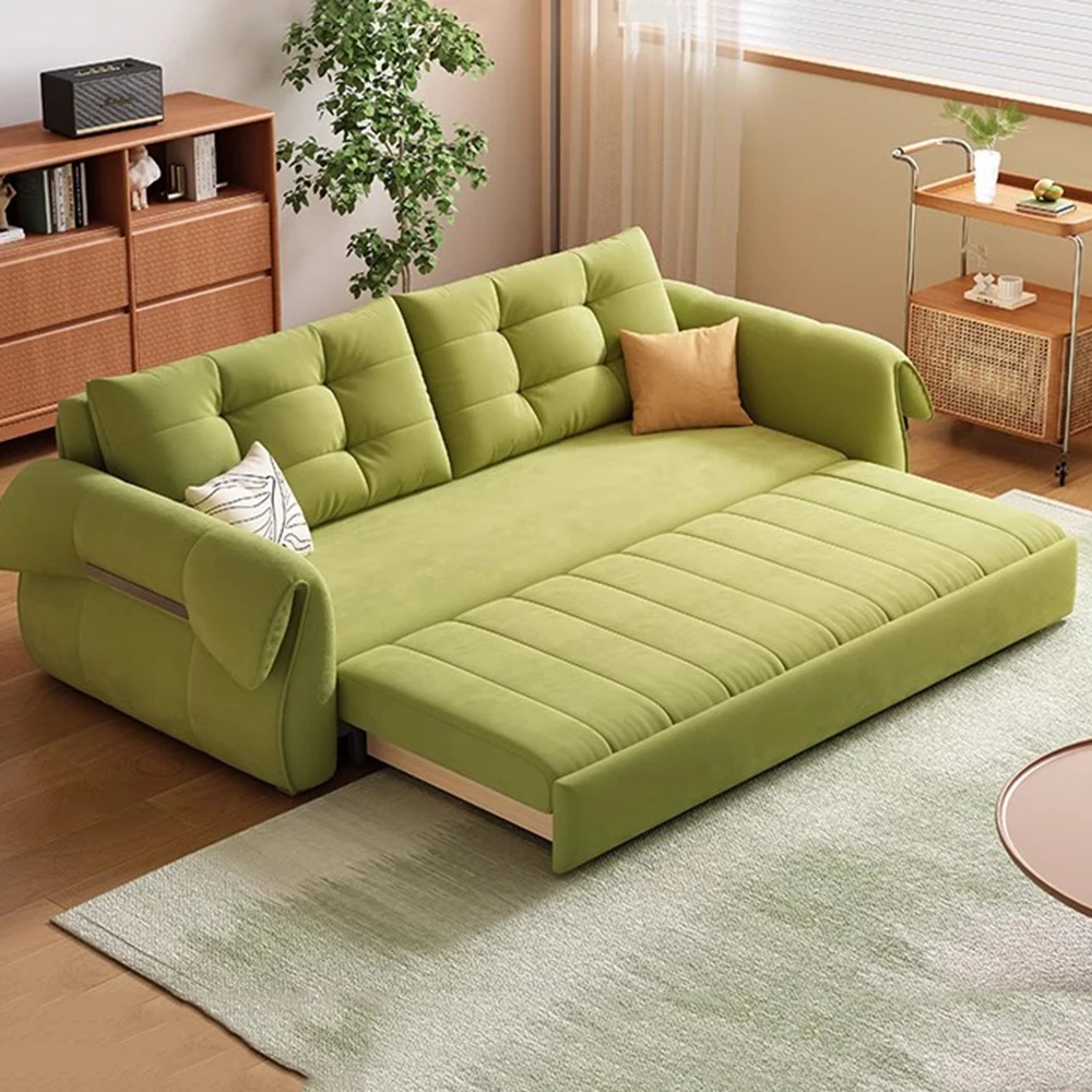 

Italian Designer Sofa Pillows Bed Green Color Nordic Modern Sofa Loft Lounge Convertible Divani Da Soggiorno Furnitures
