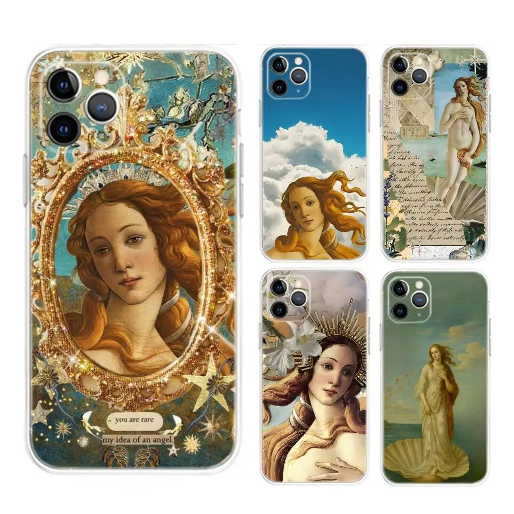

Art Paintings The Birth Of Venus Phone Case For iPhone 17,16,15,14,13,12,Mini,11,Pro,Max,Plus,Air,X,XR,XS,8,SE,2020, Transparent