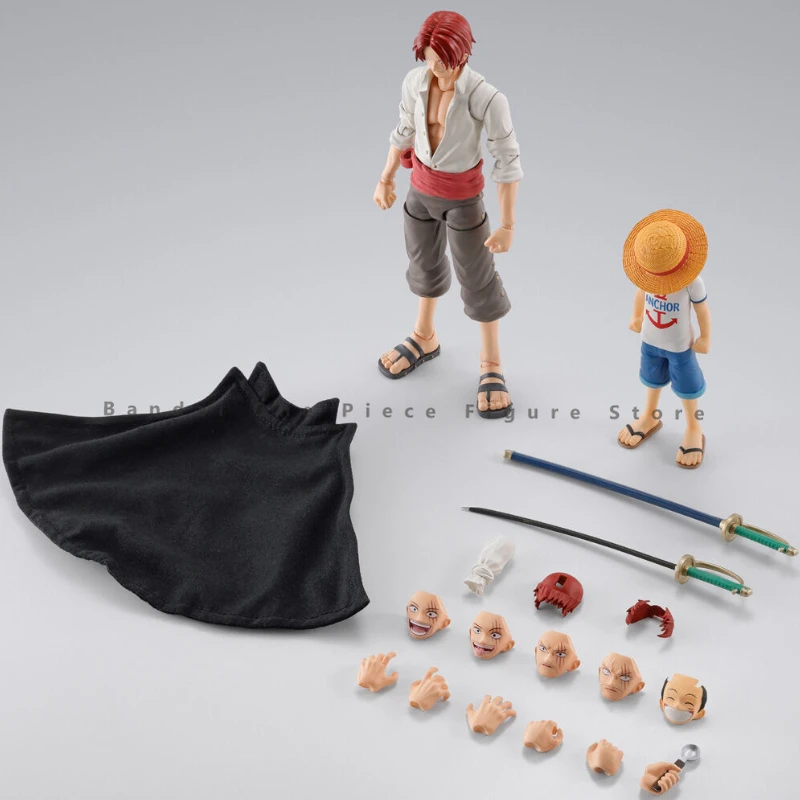 Pre-Sale Original Bandai One Piece SHF Shanks Luffy Action Figures Animation Toys Gifts Model Genuine Collector Anime Hobby