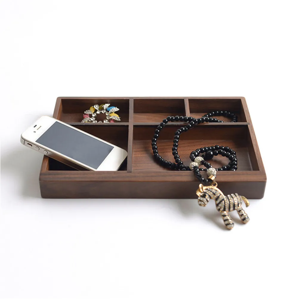 

Western Style Solid Wood Cutlery Storage Tray Black Walnut Drawer Type Kitchen Tableware Organizer Desktop Storage Box