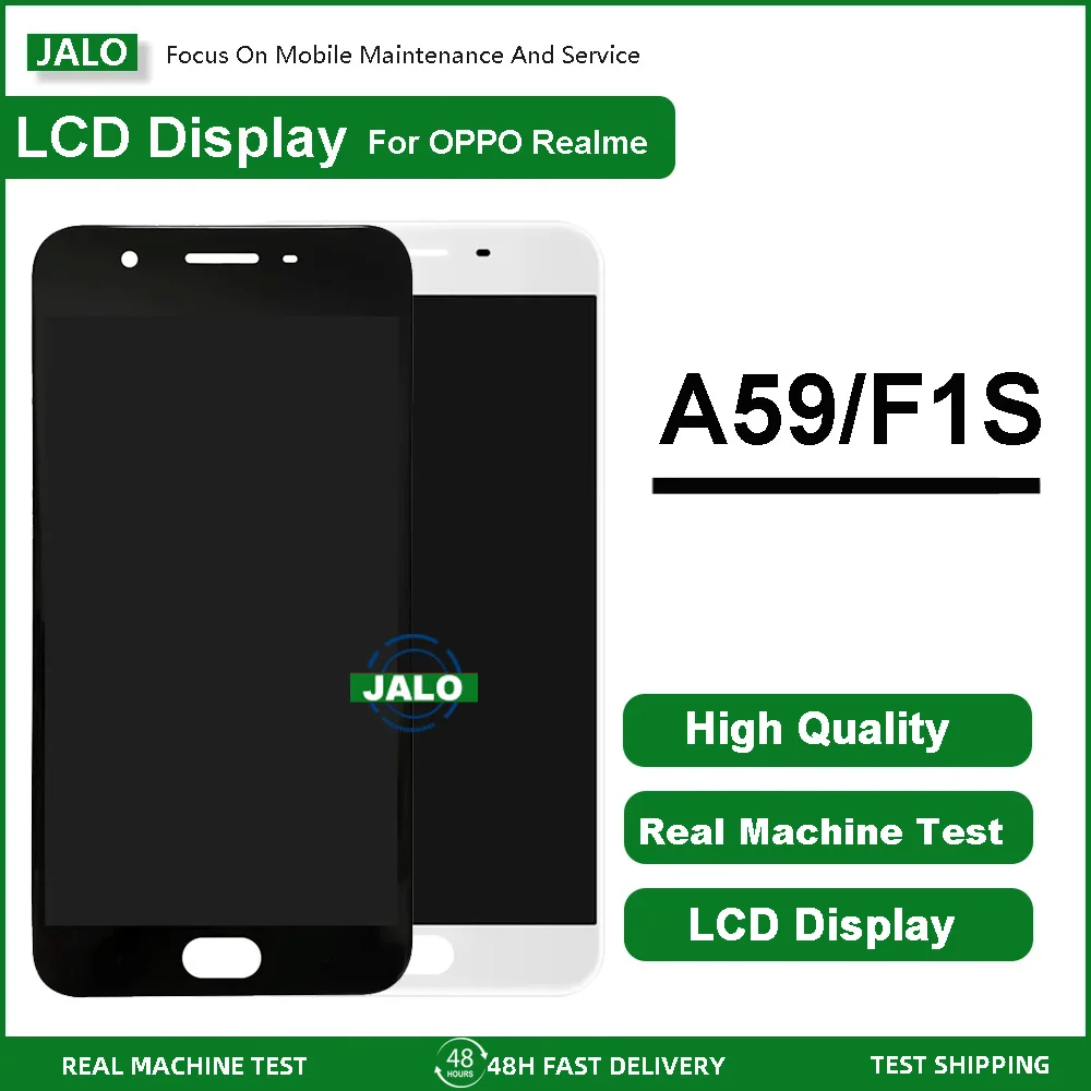 مجموعة شاشة JALO لـ OPPO A36 A76 A59 F1S شاشة LCD متكاملة داخلية وخارجية بديلة لوحة LCD تعمل باللمس