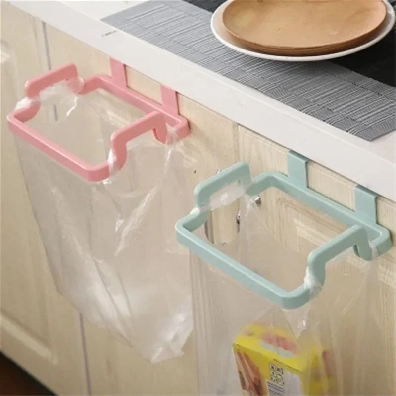 1pcs Hanging Trash Rubbish Bag Holder Garbage Rack Cupboard Cabinet Storage Rag Hanger Trash Can Bin Kitchen Accessories Gadget