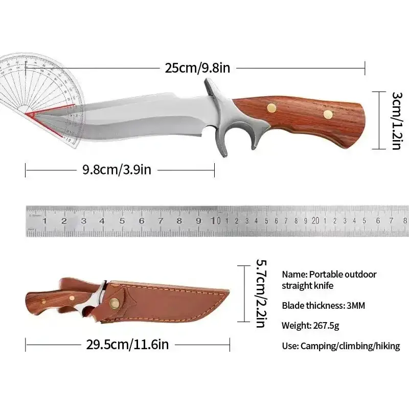 Outdoor High-Hardness Military Tactical Knife, EDC Fixed Blade, Self-Defense, Camping Multi-purpose Survival Knife