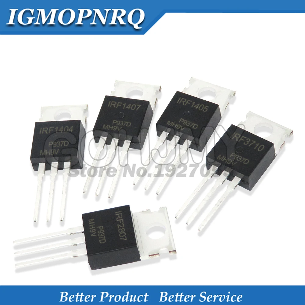 10PCS IRF1010E IRF1404 IRF1405 IRF1407 IRF2804 IRF2807 IRF3205 IRF3710 IRF3808 IRF4905 IRF5210 IRF9540 IRF9610 IRF9630 IRF9640