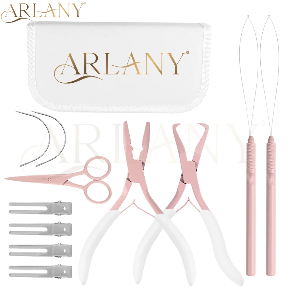 

ARLANY Hair Extension Pliers Set Microlink Pliers for Sewing Weft Extensions Cloth Bag Hair Pliers for Feathers Hair Extensions
