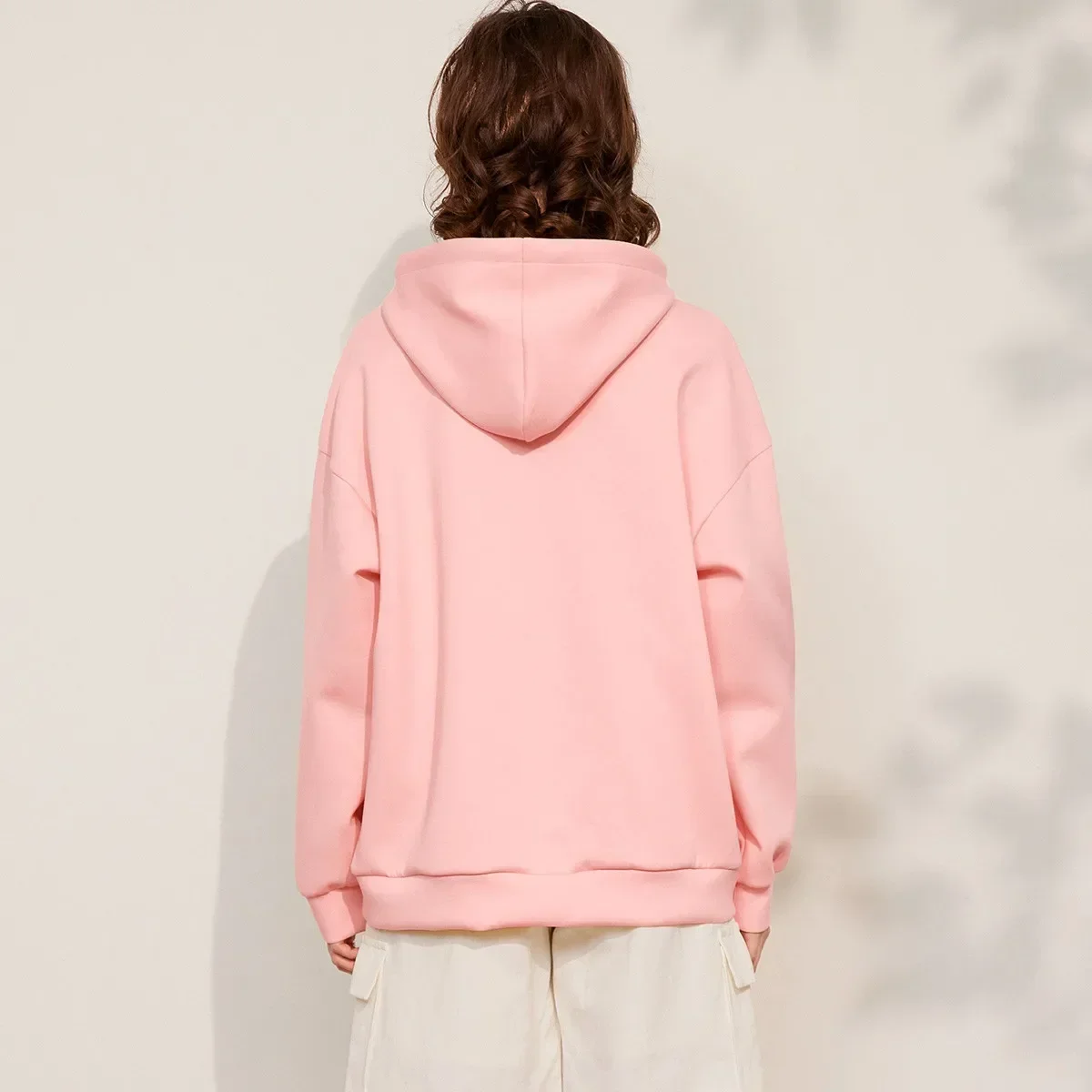 LOUIS YAO 2024 Spring Autumn Hooded Cartoon Embroidered Women's Hoodie Fashionable Age Reducing Casual Long Sleeved Loose Top