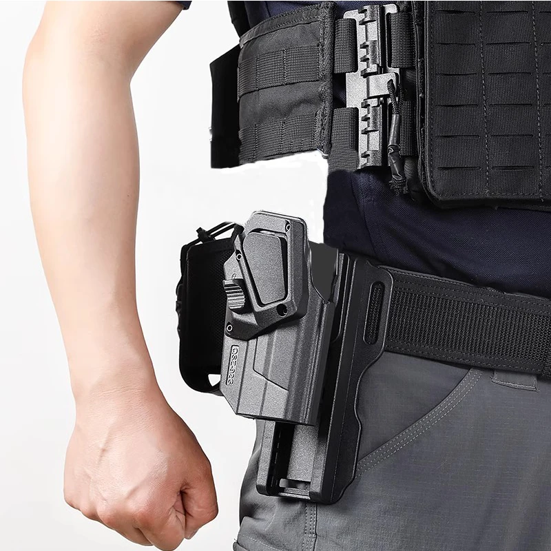 

Police 92g Double-Protection Double-Lock Tactical Quick-Draw Holster Quick-Release Rotating Holster Molle System Chest Holster