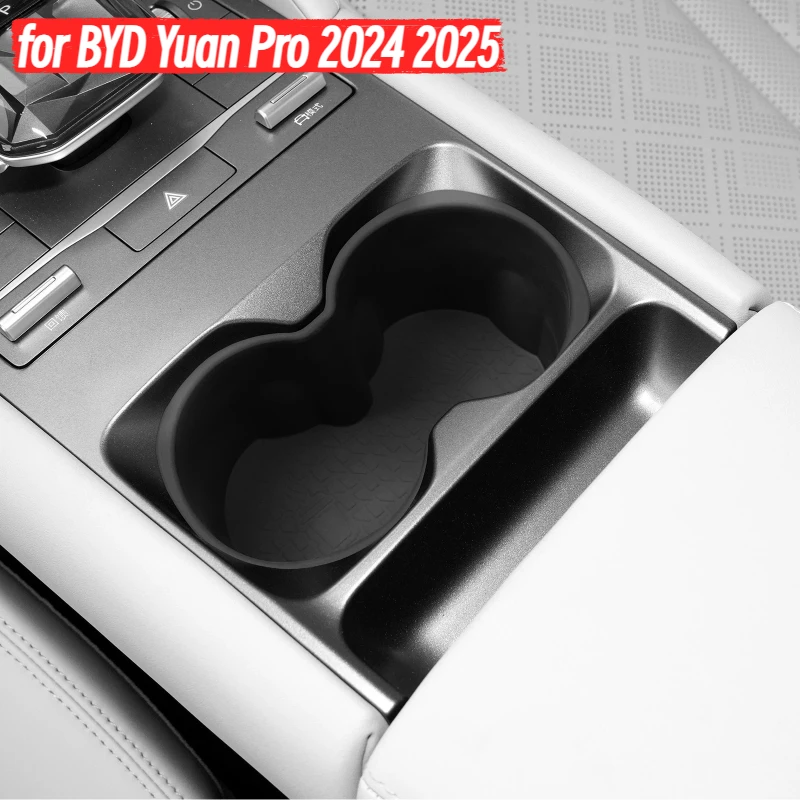 

for BYD Yuan Pro 2024 2025 Car Cup Holder Central Control Drinks Holder Silicone Storage Tray Interior Accessories