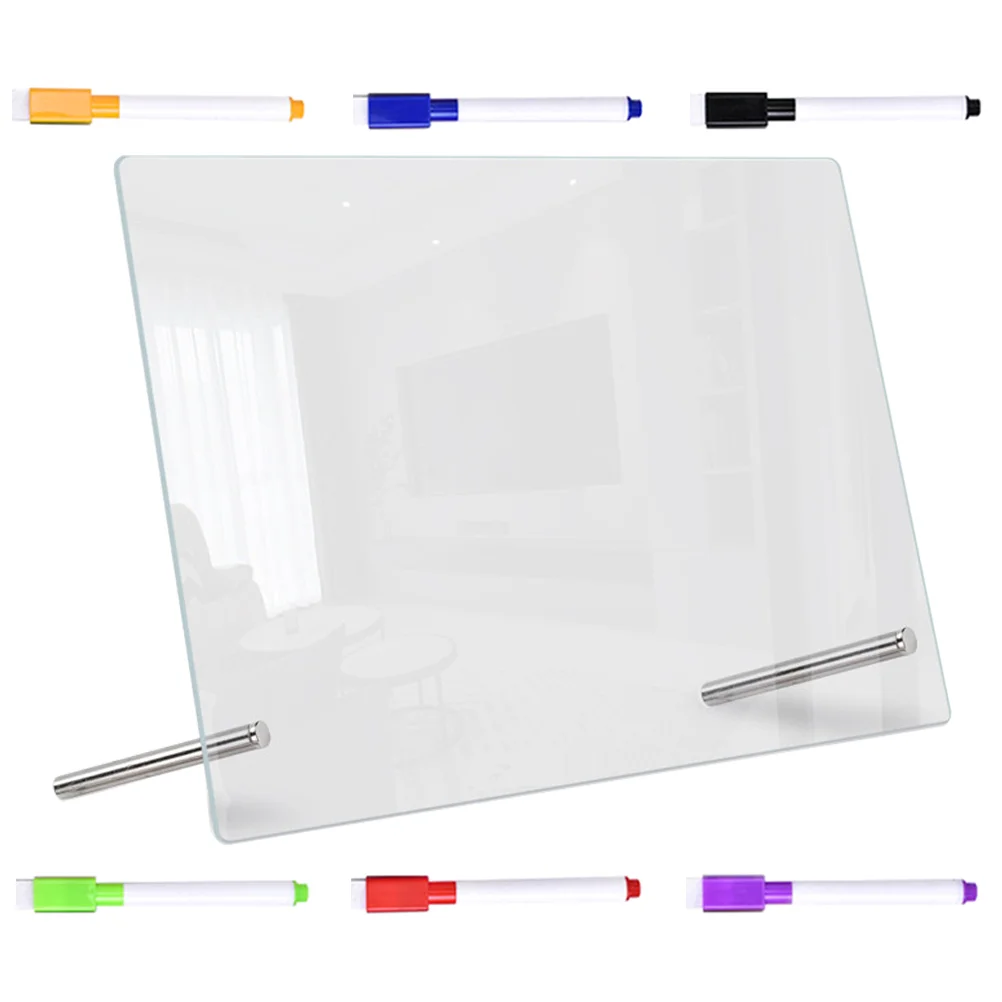 Clear Magnetic acrílico Office Desk Calendários, Multifunction Clear Dry Erase Board