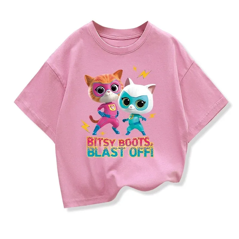 Sommerkleidung Spiel Super Katzen Kostüm Kinder SuperKitties T-Shirt Baby Mädchen Kleinkind Jungen Baumwoll-T-Shirt Kinder Kurzarm-Oberteile – Detail 9