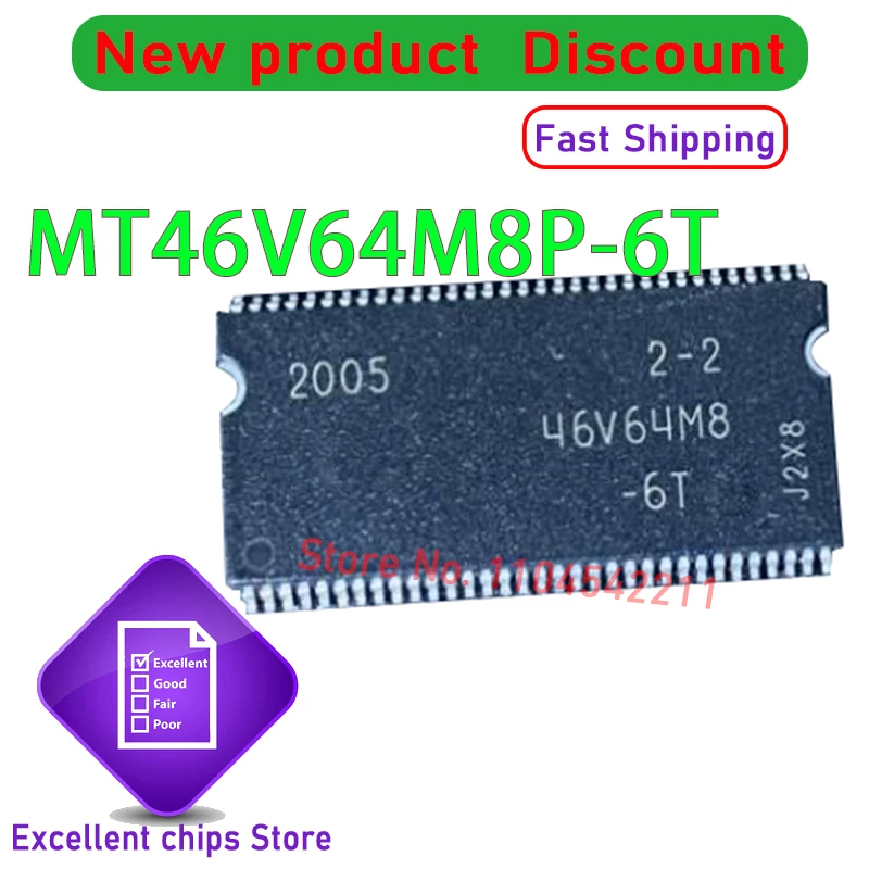 (10 قطعة) 100% جديد MT46V64M8P-6T 46V64M8P-6T 46V64M8-6TIT MT46V64M8-6T MT46V64M8 شرائح