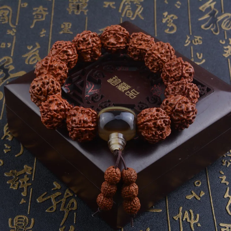 Rudraksha Bracelet Five Faces Beeswax Disk String Rudraksha2.0Nepal Beads Wholesale Men Hand Toy Wholesale