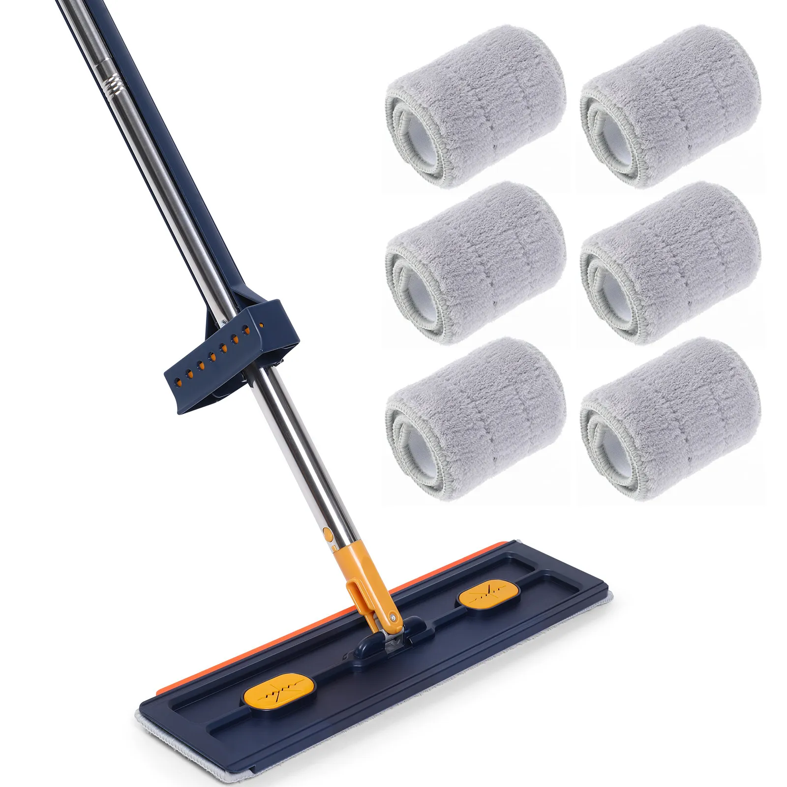 Flat Mop for Home Use Large Surface Area 369 Degree Swivel Squeeze Water Removal Comfort Grip Handle Cleaning Supplies