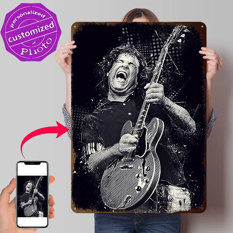 Gary Moore 3D Texture Metal Poster Customized Wall Art Tin Sign Gift for Mancave Bathroom Decor Room Decoration Garage Wand Deko