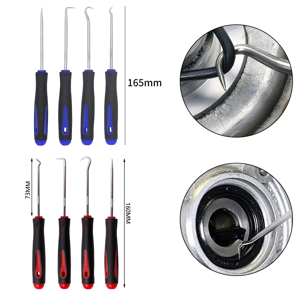 4Pcs Auto Car Oil Seal Screwdrivers Set O-Ring Seal Gasket Puller Remover Pick Hooks Tools Sealing Repair Tools 160mm 165mm