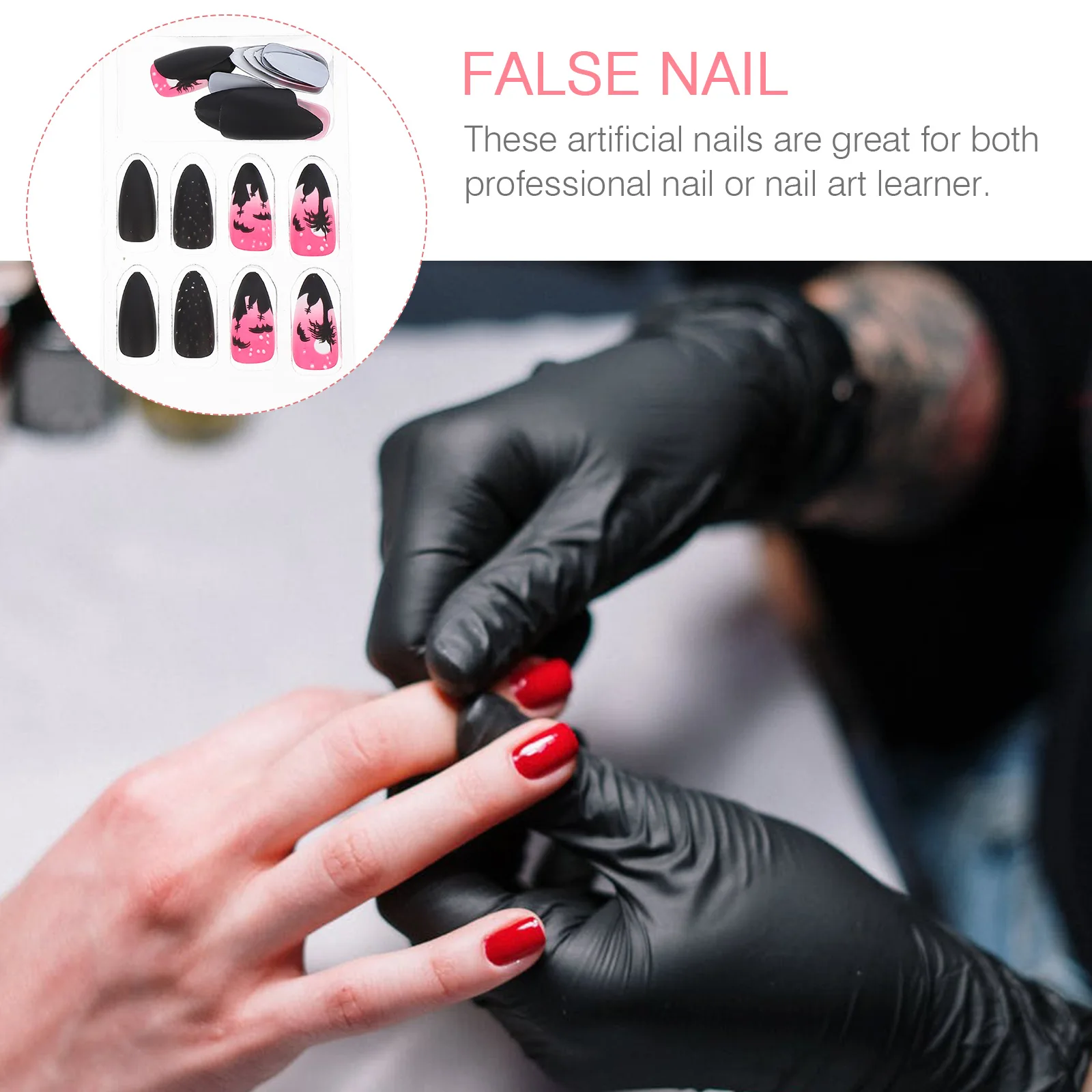 

48 Pcs Nail Patch Halloween Fake Nails Matte Full Cover False Long Plastic Women Artificial